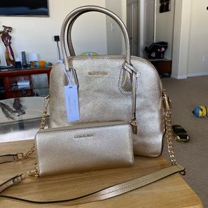 Michael Kors Mercer Large Dome Satchel and wallet